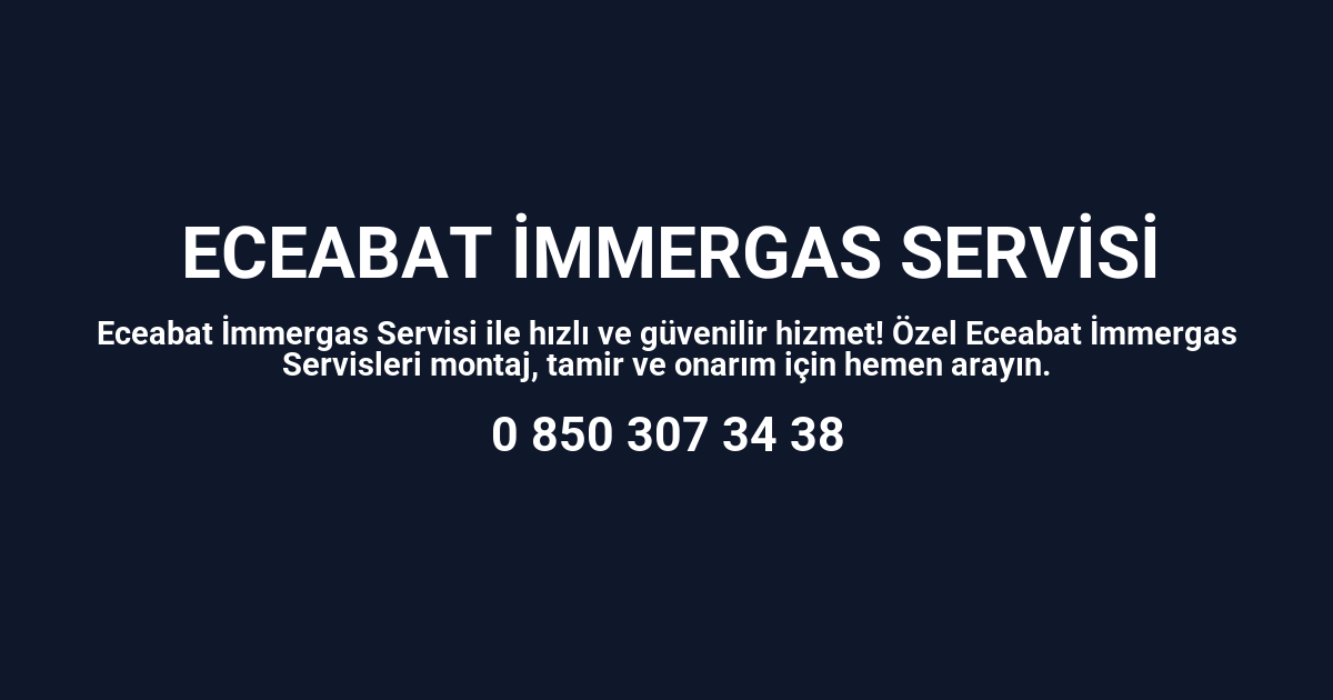 Eceabat İmmergas Servisi